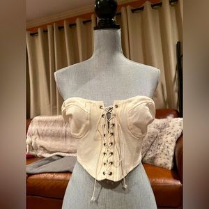 BRAND NEW! Pacsun LA Hearts Lace-Up Denim Corset Top